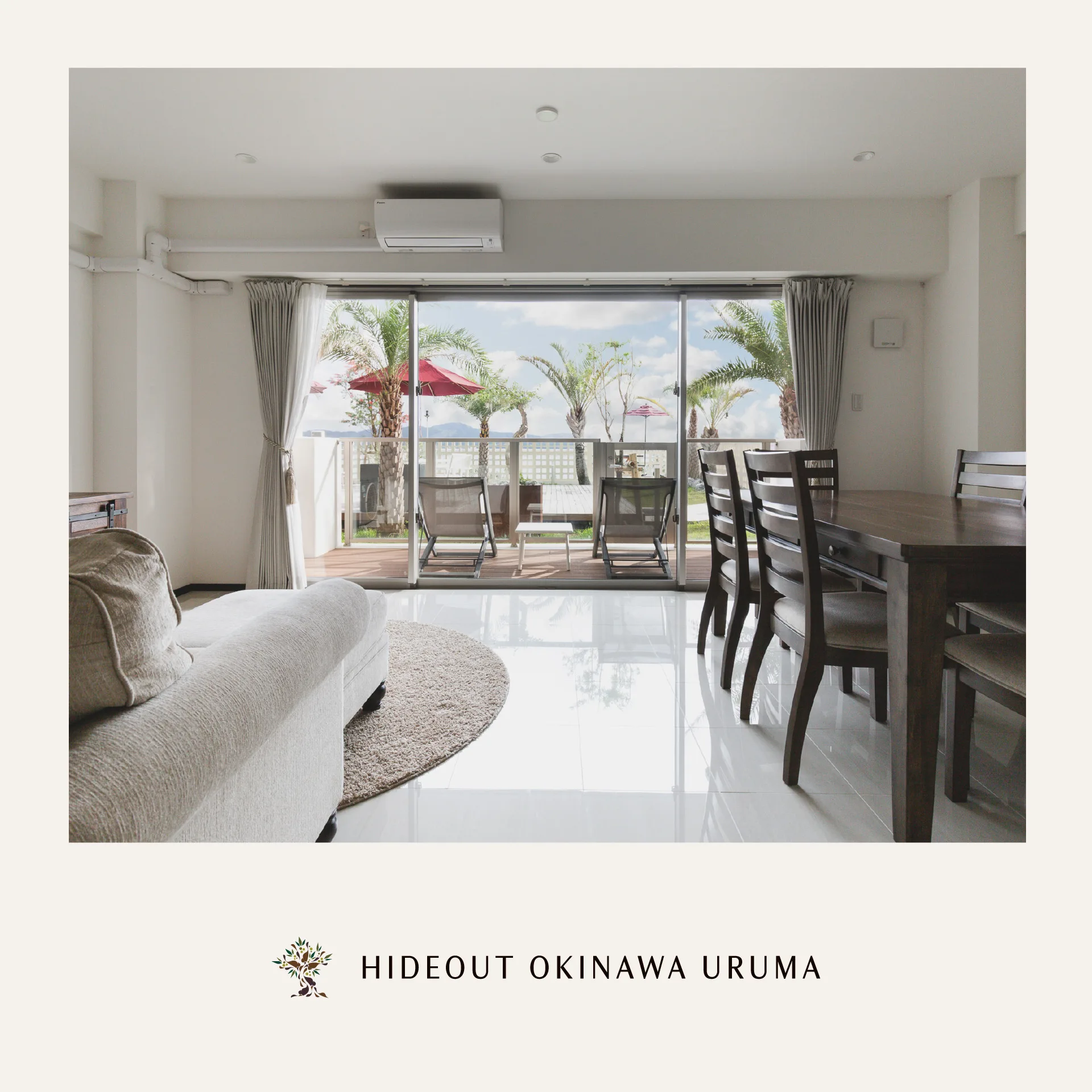 この明るく開放的なリビングから望むのは、南国ムード満点のヤシの木と心地よい風が吹き抜けるテラス。HIDEOUT OKINAWA URUMAでは、まるでプライベートヴィラのようにくつろげる空間が広がっています🌴✨

ゆったりとしたソファに腰かけて、家族や仲間と過ごすひととき。テラスで過ごす朝のコーヒータイムや夕暮れのひとときも格別です。沖縄の自然をすぐそばに感じながら、思い思いのリラックスタイムを楽しんでください。

📸 楽しい瞬間をシェアして、タグ付けしてくれると嬉しいです！

STAY CASUAL｜KEEP CULTURAL
Make the Most of Your Time with US

HIDEOUT OKINAWA URUMA
1710-1 Ishikawa Higashionna Uruma
Tel｜098-963-0600

詳しくはプロフィールリンクから

#HideoutUruma #うるまでリラックス #沖縄トリップ #チキンオーバーライス #石川東恩納 #プールがあるホテル沖縄 #沖縄 #うるま市 #hideoutokinawa #hideoutokinawauruma #chickenoverrice #okinawa #uruma #resort #travel #family #resortstyle #beach #pool #loves_okinawa